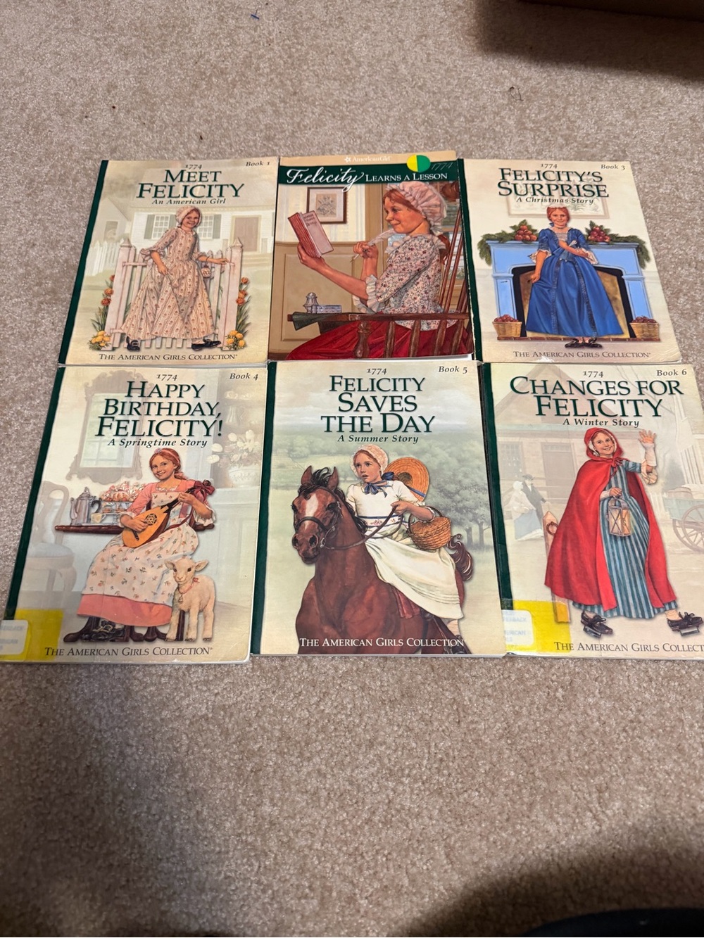 Lot of 6 vintage paperback books American Girl Felicity complete set 1-6
